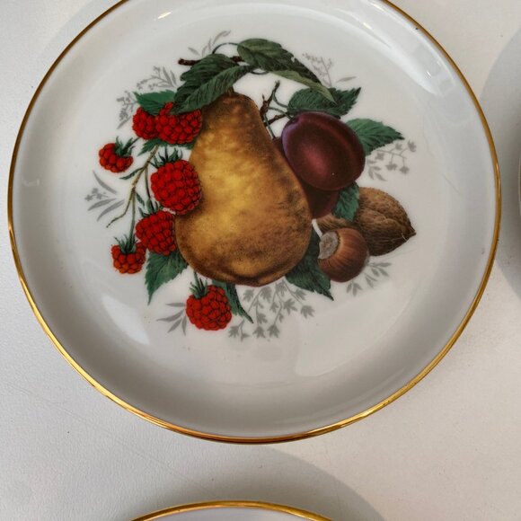 VTG Bavaria Germany Fruit Motif Dessert Plates Set of 5‎ Jaeger & Co. 4" - Picture 6 of 8